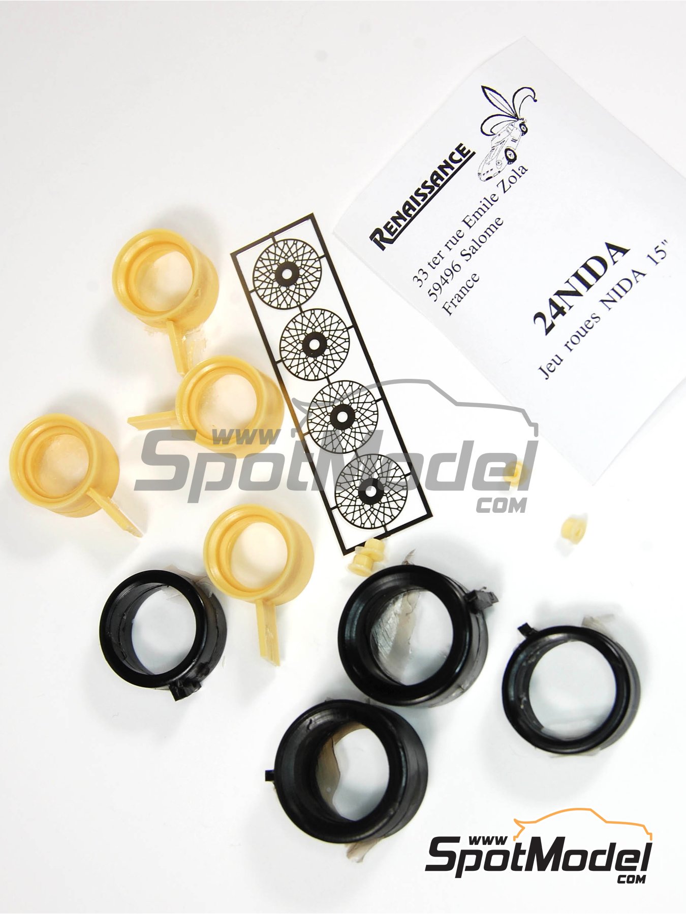 Renaissance Models 24NIDA: Rims and tyres set 1/24 scale - BBS 15